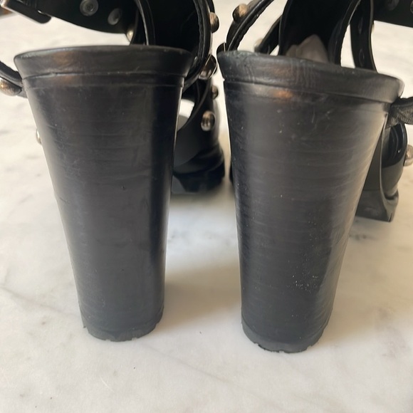 Polo Ralph Lauren Black Studded Heel Sandals - Picture 8 of 13